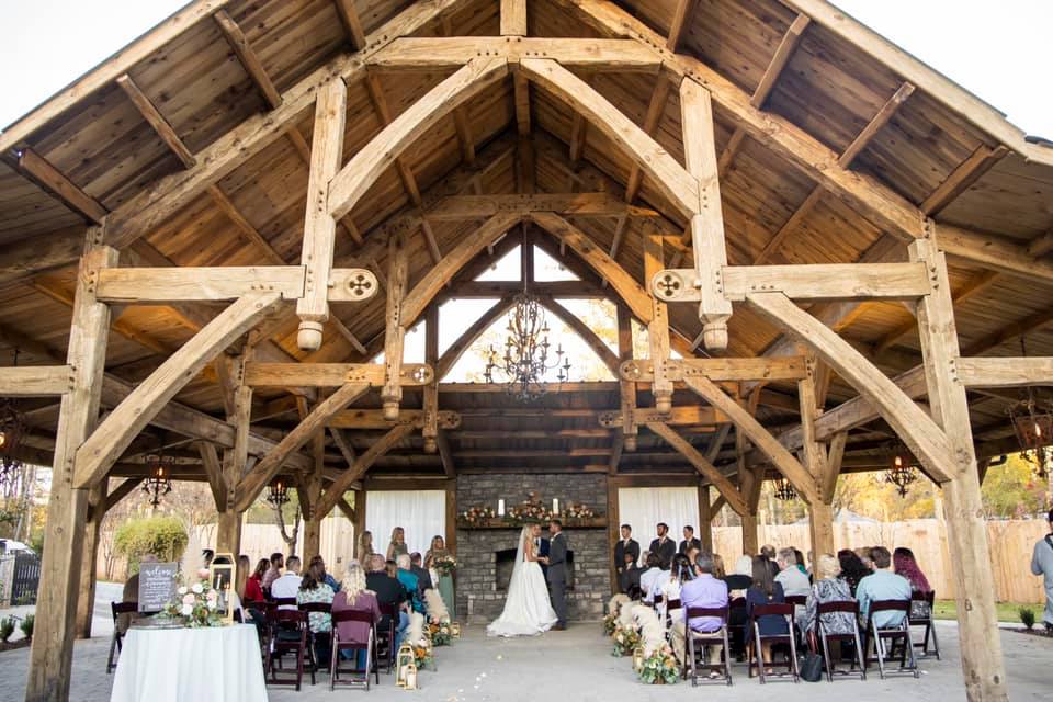 Cristin and Silas opted to seal their vows under our Timber Frame Chapel and celebrate their nuptials with friends and family in the Great Hall.